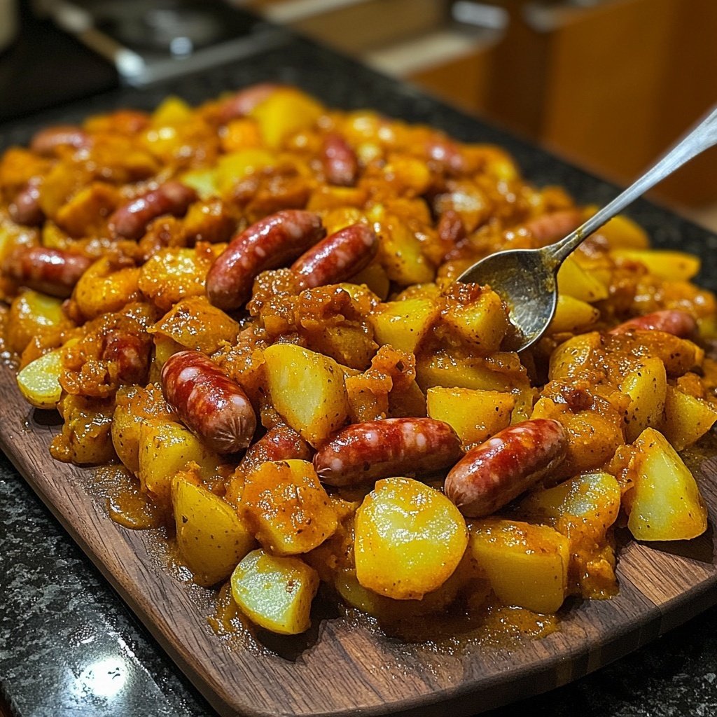 Kartoffelgulasch mit Würstchen