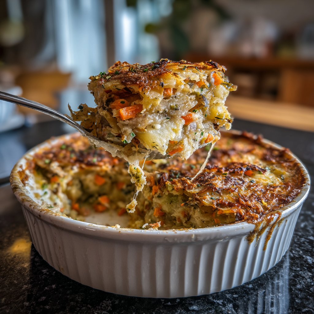 Abendessen mit cremigem Gemüsegratin