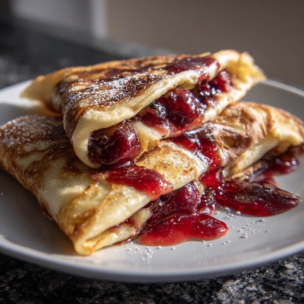 Pfannkuchen mit Kirschen