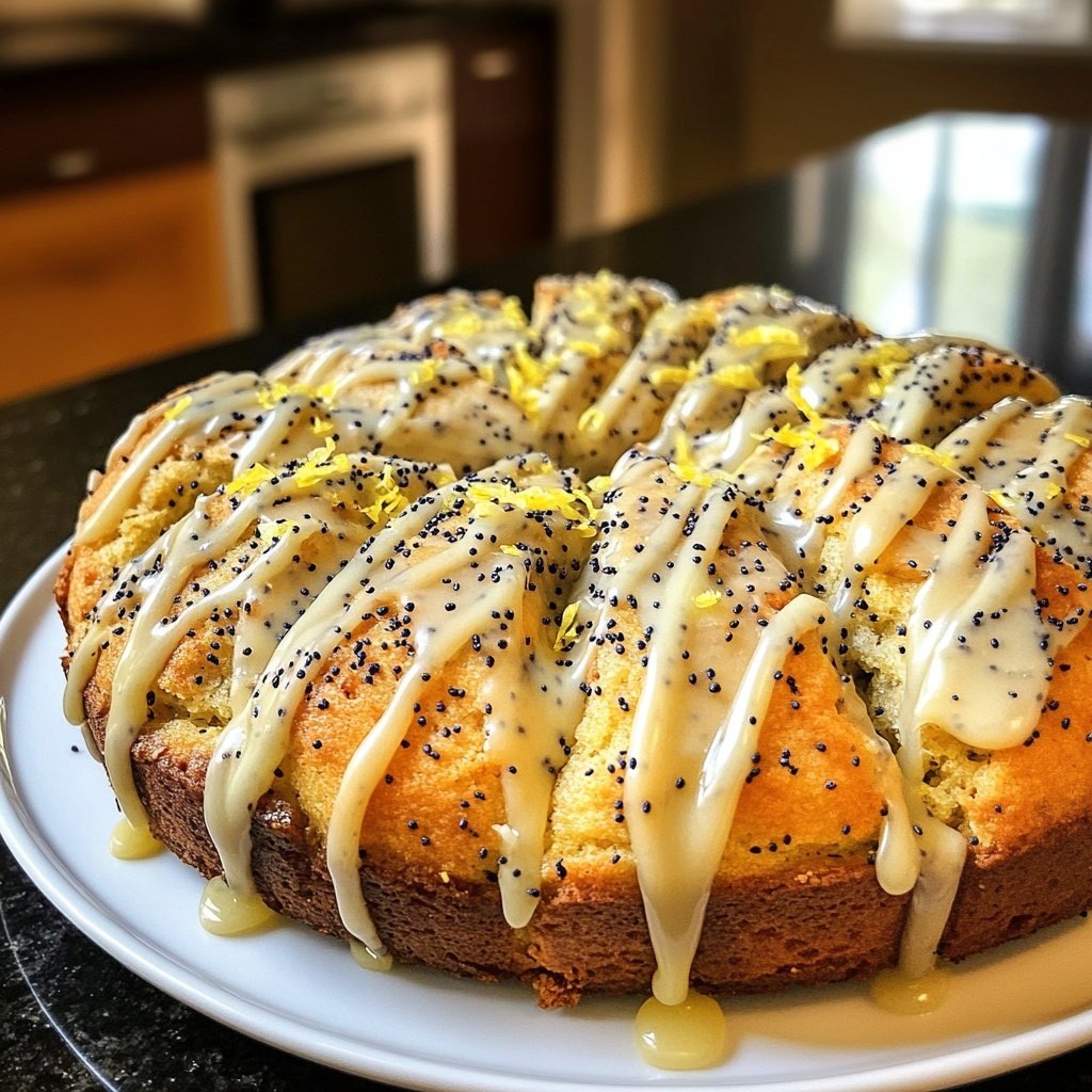 Zitronenkuchen mit Mohn