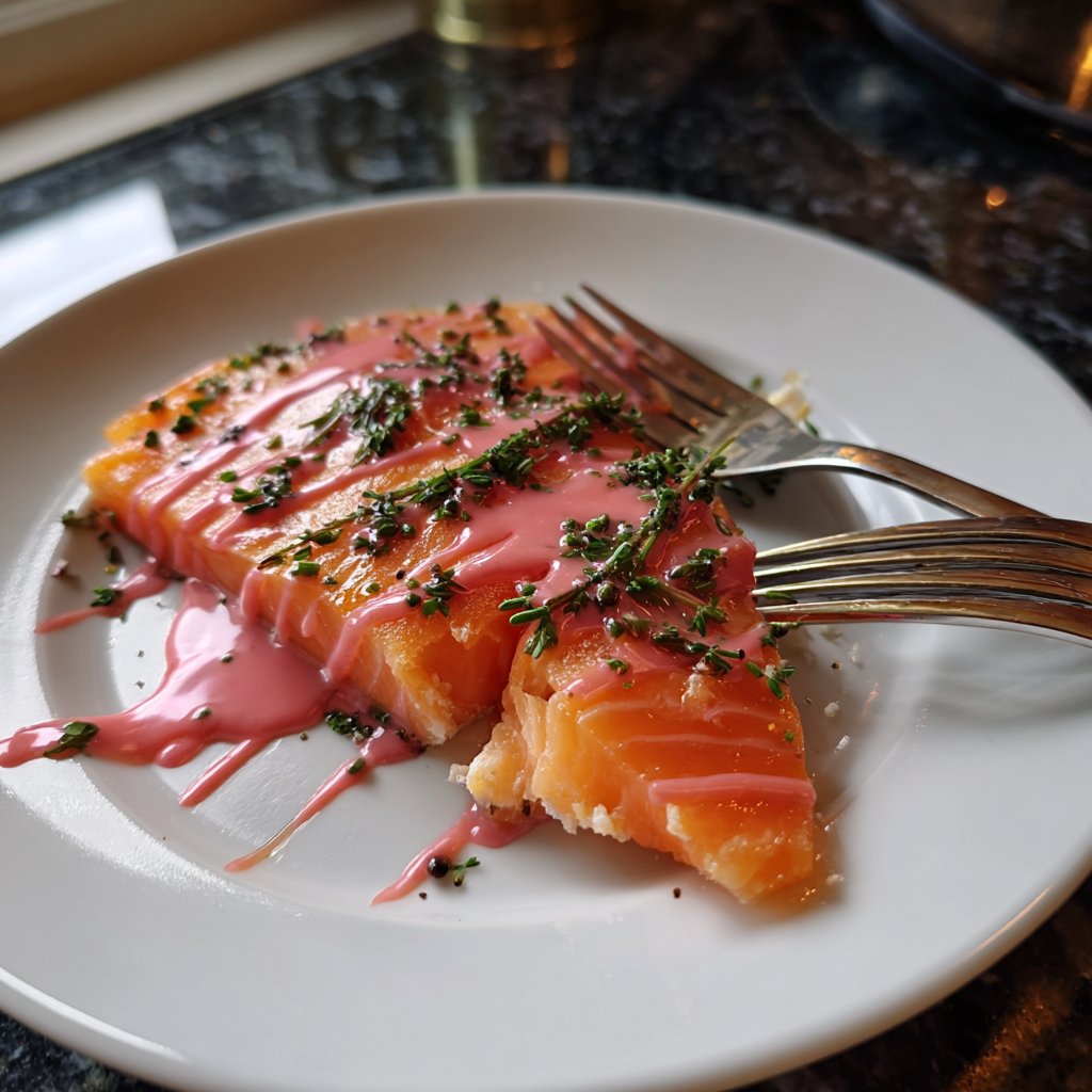 Lachs mit rosa Pfeffersauce