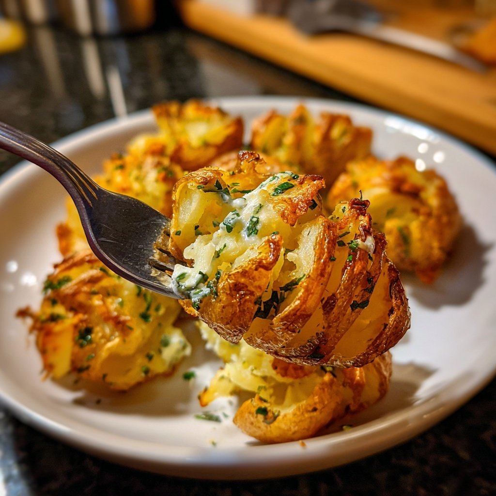 Mittagessen mit Ofenkartoffeln