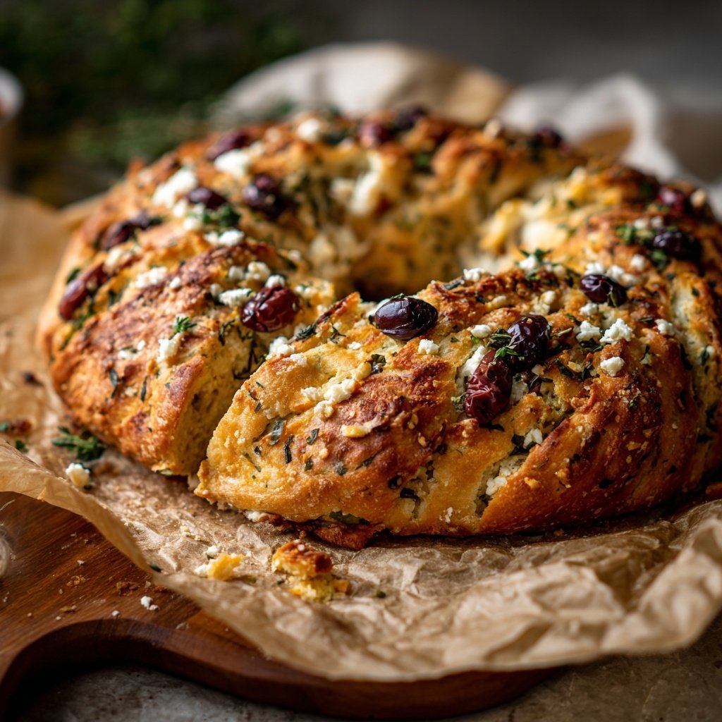 Zupfbrot Mit Oliven Und Feta