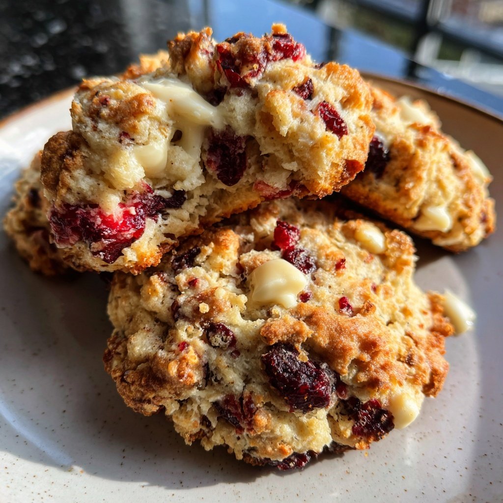 Cookies mit weißer Schokolade und Beeren