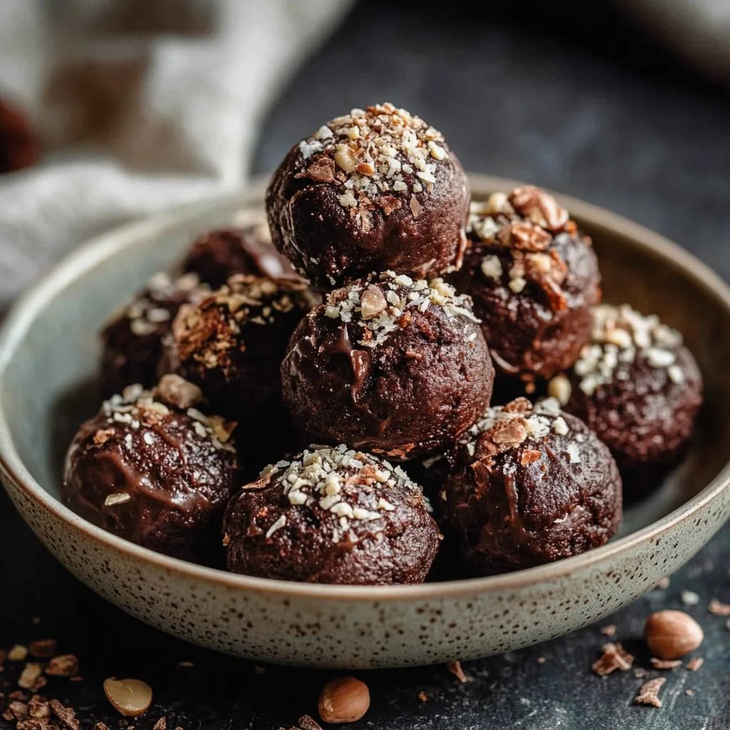Einfache No-Bake Protein-Bites mit Brownie-Geschmack